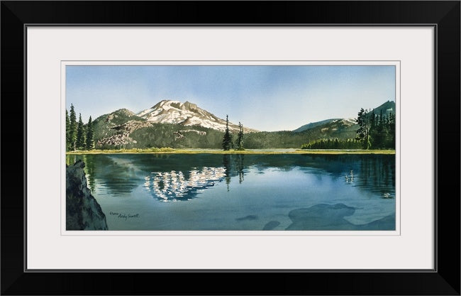 "A Place of Peace" - Watercolor, 19x42: a limited edition s/n Giclee art print from a watercolor of Sparks Lake, OR