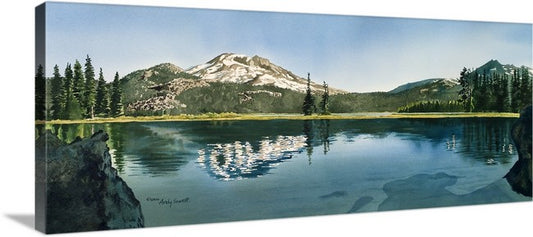 "A Place of Peace" - Watercolor, 19x42: a limited edition s/n Giclee art print from a watercolor of Sparks Lake, OR