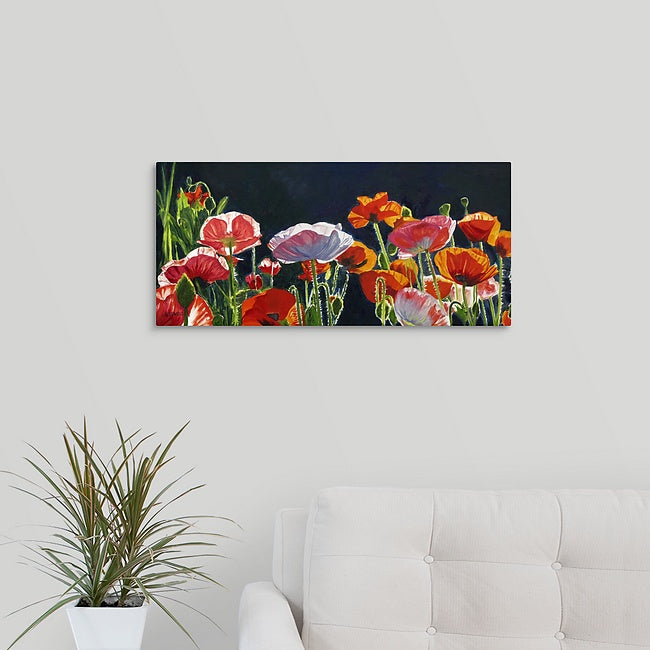 "Poppy Dance" - 16"x35" ltd. ed. s/n Giclee art print from an Original oil painting of poppies glowing in the sun - Andy Sewell