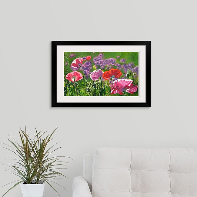"Poppy Party" - 20"x 42" A signed edition Giclee art print from an Original oil painting of poppies glowing in the sun - by Andy Sewell