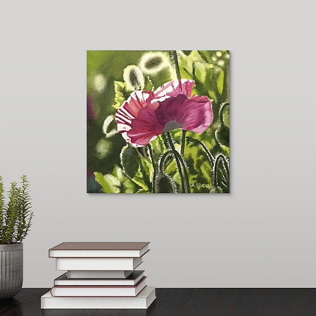 "Poppy Triplets - Pink" - 10"x10" signed Giclee art print from oil painting.