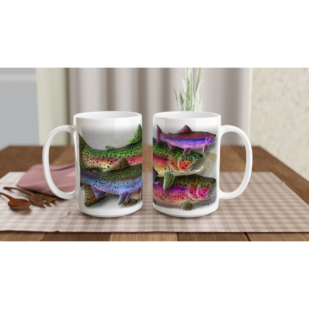 Fine Art Mug "Trout on Many Colors" Trout Mug, Fisherman Mug, Trout Fishing Mug, Fish Coffee Mug, Fishing Gifts For Dad, Fishing Mug For Men
