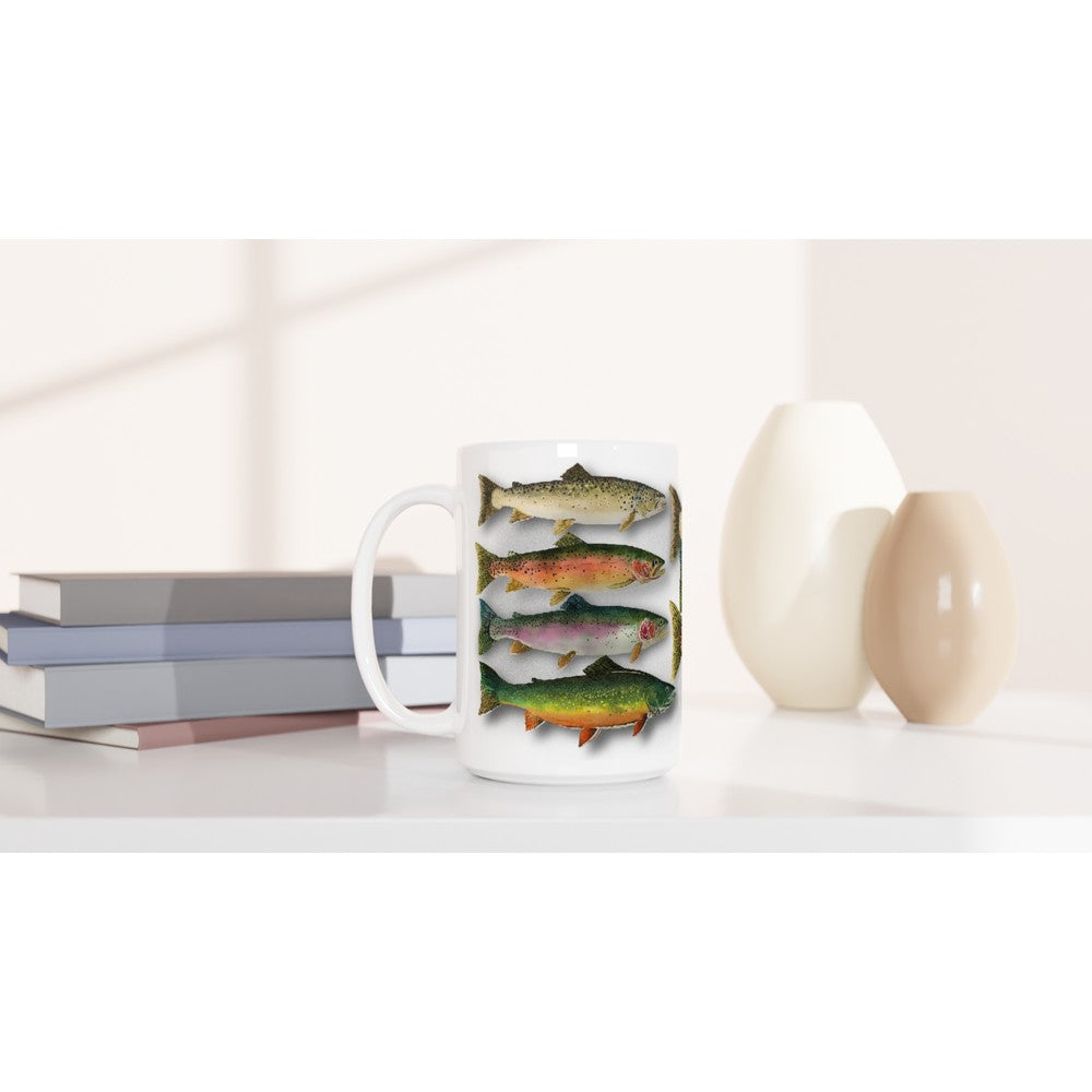 Fine Art Mug "School Colors" Trout Mug, Fisherman Mug, Trout Fishing Mug, Fish Coffee Mug, Fishing Gifts For Dad, Fishing Mug For Men