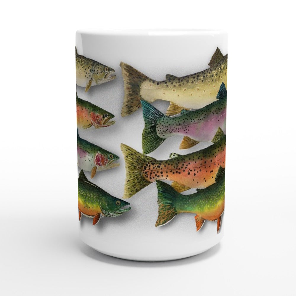 Fine Art Mug "School Colors" Trout Mug, Fisherman Mug, Trout Fishing Mug, Fish Coffee Mug, Fishing Gifts For Dad, Fishing Mug For Men