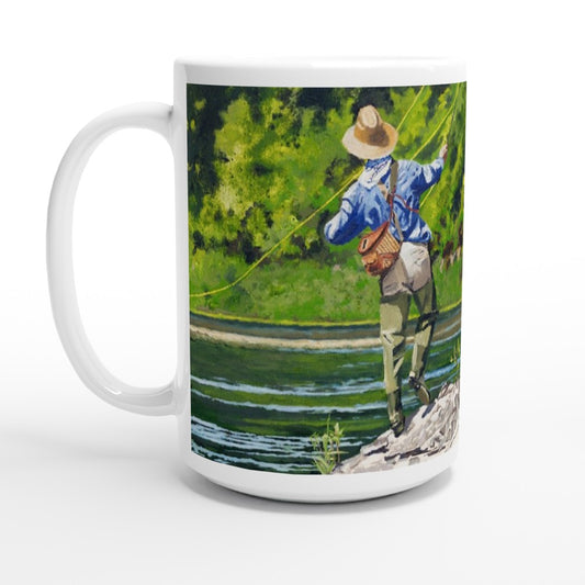 Fine Art Mug "River Dance" fisherman Mug, Fly fishing Fishing Coffee Mug