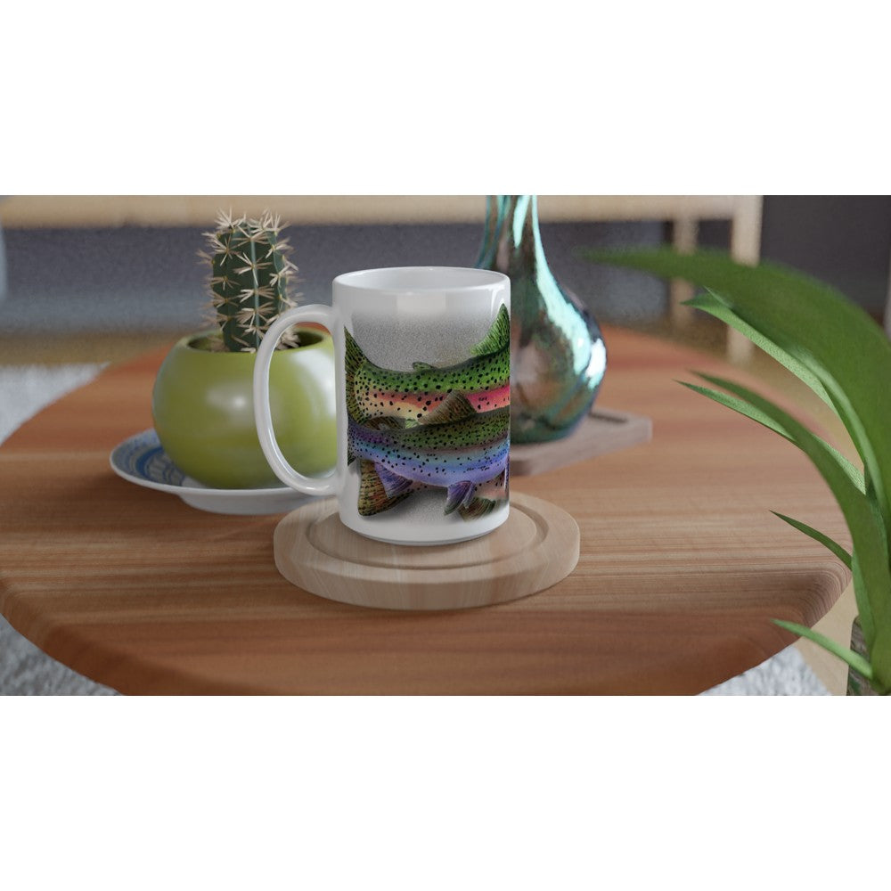 Fine Art Mug "Trout on Many Colors" Trout Mug, Fisherman Mug, Trout Fishing Mug, Fish Coffee Mug, Fishing Gifts For Dad, Fishing Mug For Men