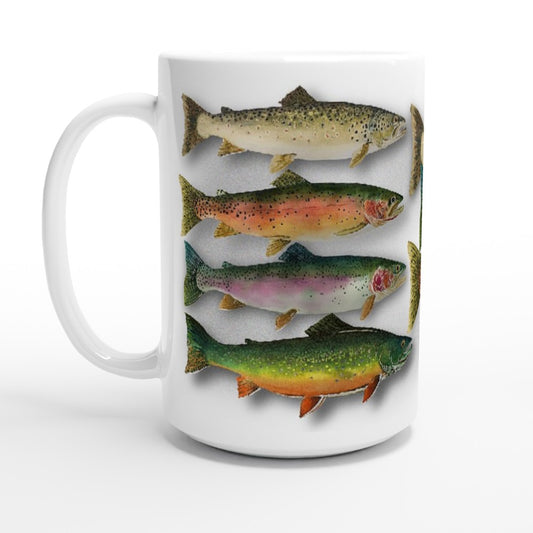 Fine Art Mug "School Colors" Trout Mug, Fisherman Mug, Trout Fishing Mug, Fish Coffee Mug, Fishing Gifts For Dad, Fishing Mug For Men