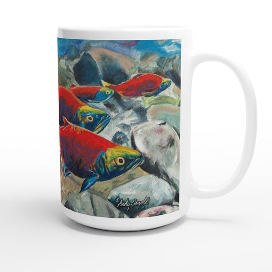 Fishing Mug, Kokanee Salmon Mug, Sockeye Salmon Mug, Fish Coffee Mug, Fishing Gifts For Men, Fishing Gifts For Dad, Fishing Mug For Men