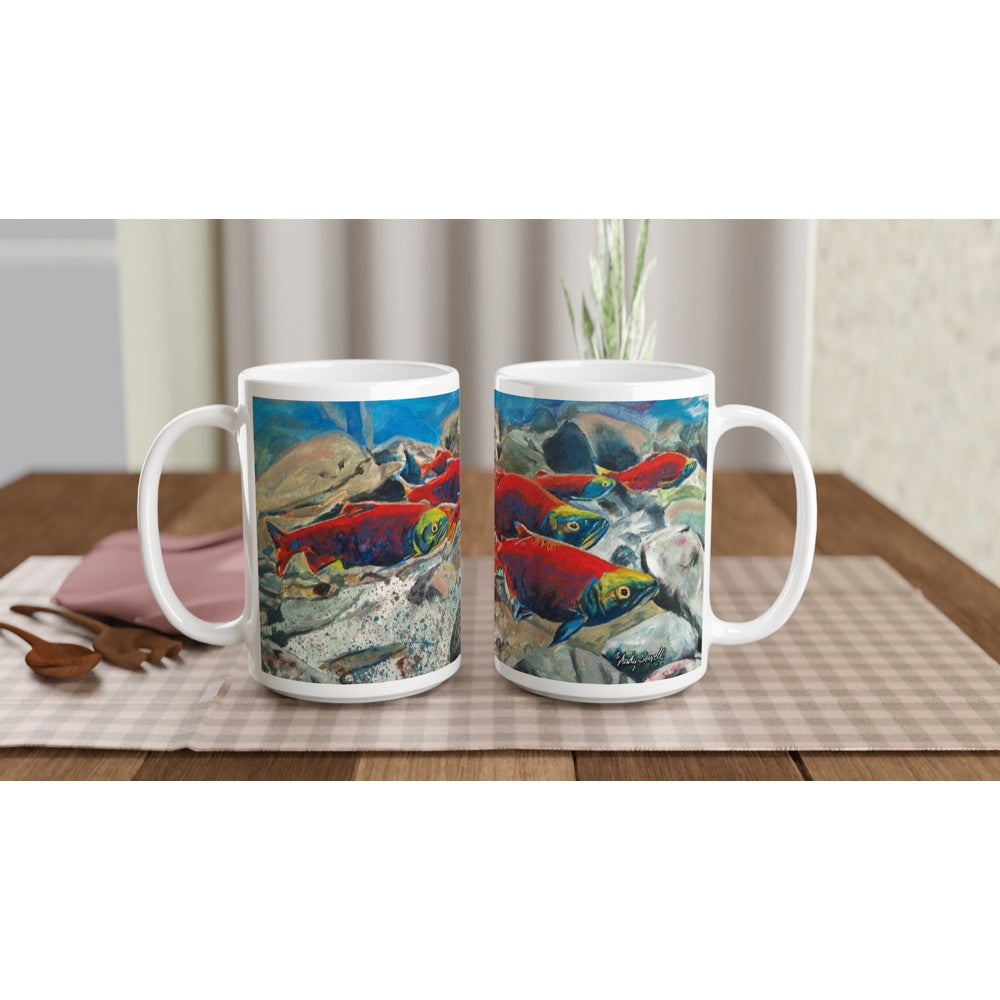 Fishing Mug, Kokanee Salmon Mug, Sockeye Salmon Mug, Fish Coffee Mug, Fishing Gifts For Men, Fishing Gifts For Dad, Fishing Mug For Men