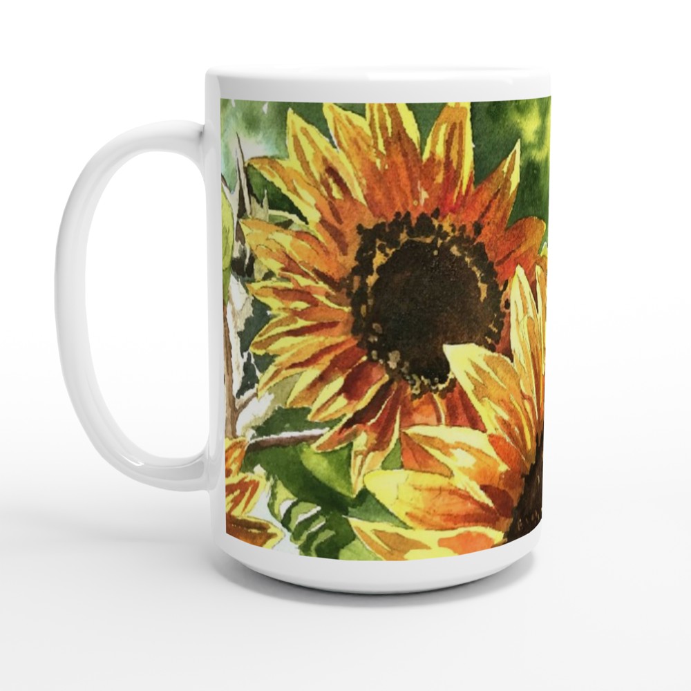 Fine Art Mug "Sunflowers" flower Mug, Gardeners Mug, Sunflower Mug, Sunflower Coffee Mug, Flower Gifts For mom, Sunflower mug gift