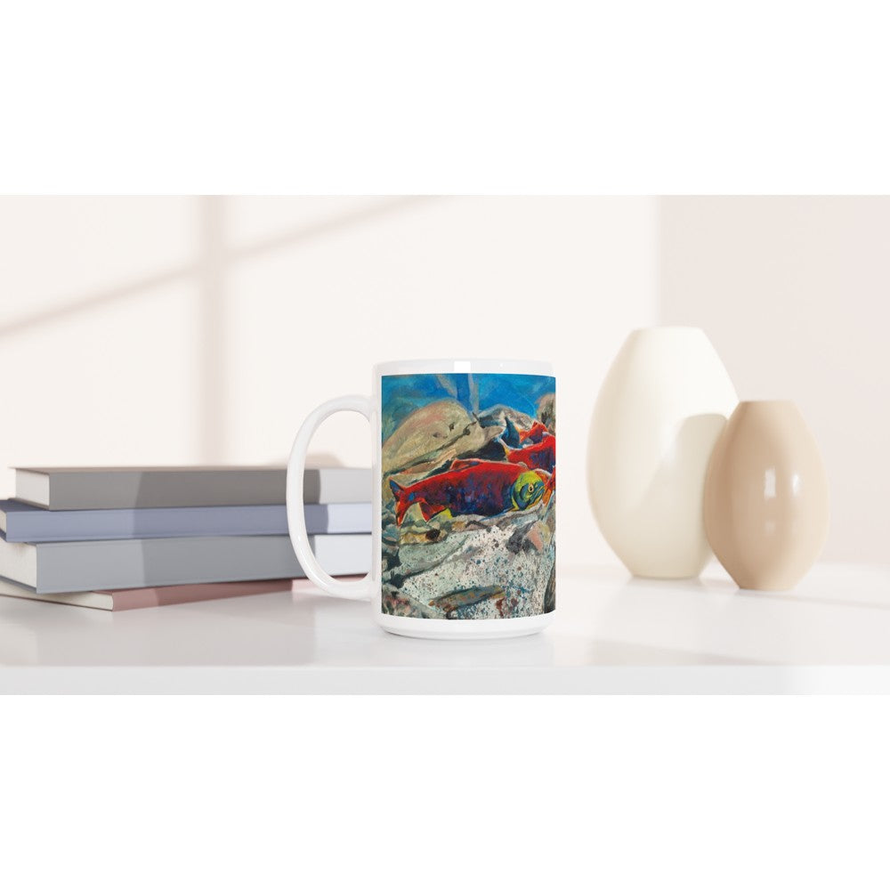 Fishing Mug, Kokanee Salmon Mug, Sockeye Salmon Mug, Fish Coffee Mug, Fishing Gifts For Men, Fishing Gifts For Dad, Fishing Mug For Men