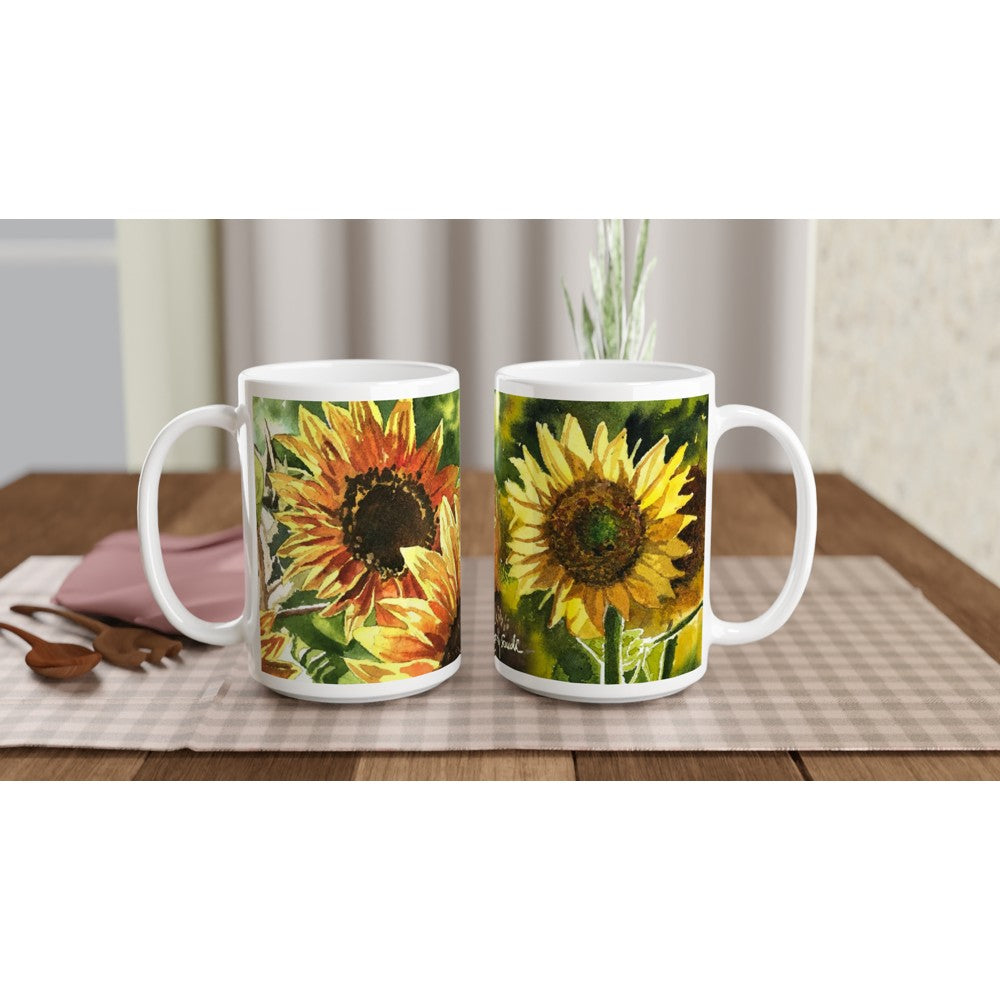 Fine Art Mug "Sunflowers" flower Mug, Gardeners Mug, Sunflower Mug, Sunflower Coffee Mug, Flower Gifts For mom, Sunflower mug gift