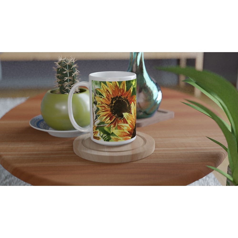 Fine Art Mug "Sunflowers" flower Mug, Gardeners Mug, Sunflower Mug, Sunflower Coffee Mug, Flower Gifts For mom, Sunflower mug gift