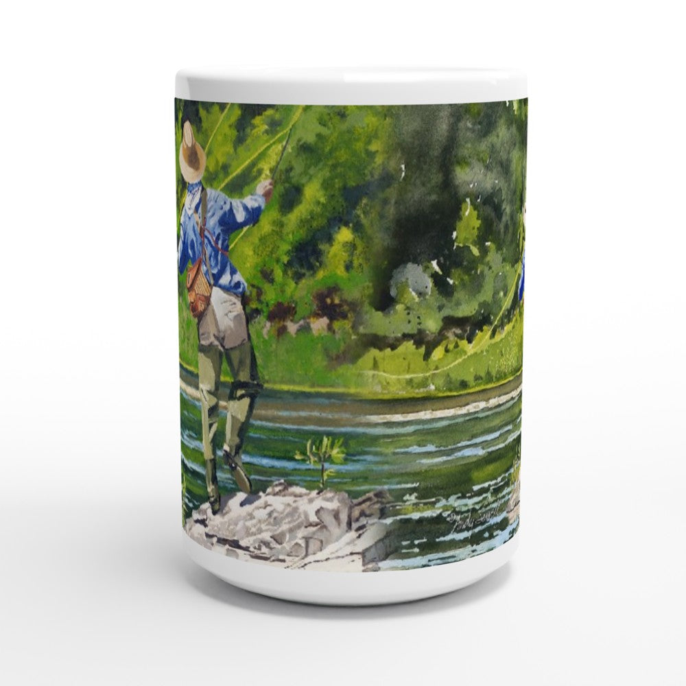 Fine Art Mug "River Dance" fisherman Mug, Fly fishing Fishing Coffee Mug