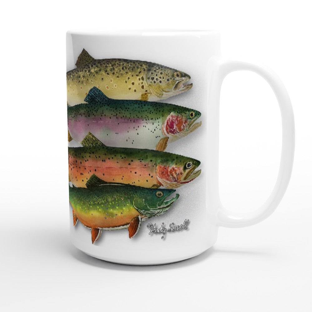 Fine Art Mug School Colors Trout Mug, Fisherman Mug, Trout Fishing M –  Andy Sewell Fine Art