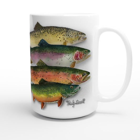 Fine Art Mug "School Colors" Trout Mug, Fisherman Mug, Trout Fishing Mug, Fish Coffee Mug, Fishing Gifts For Dad, Fishing Mug For Men