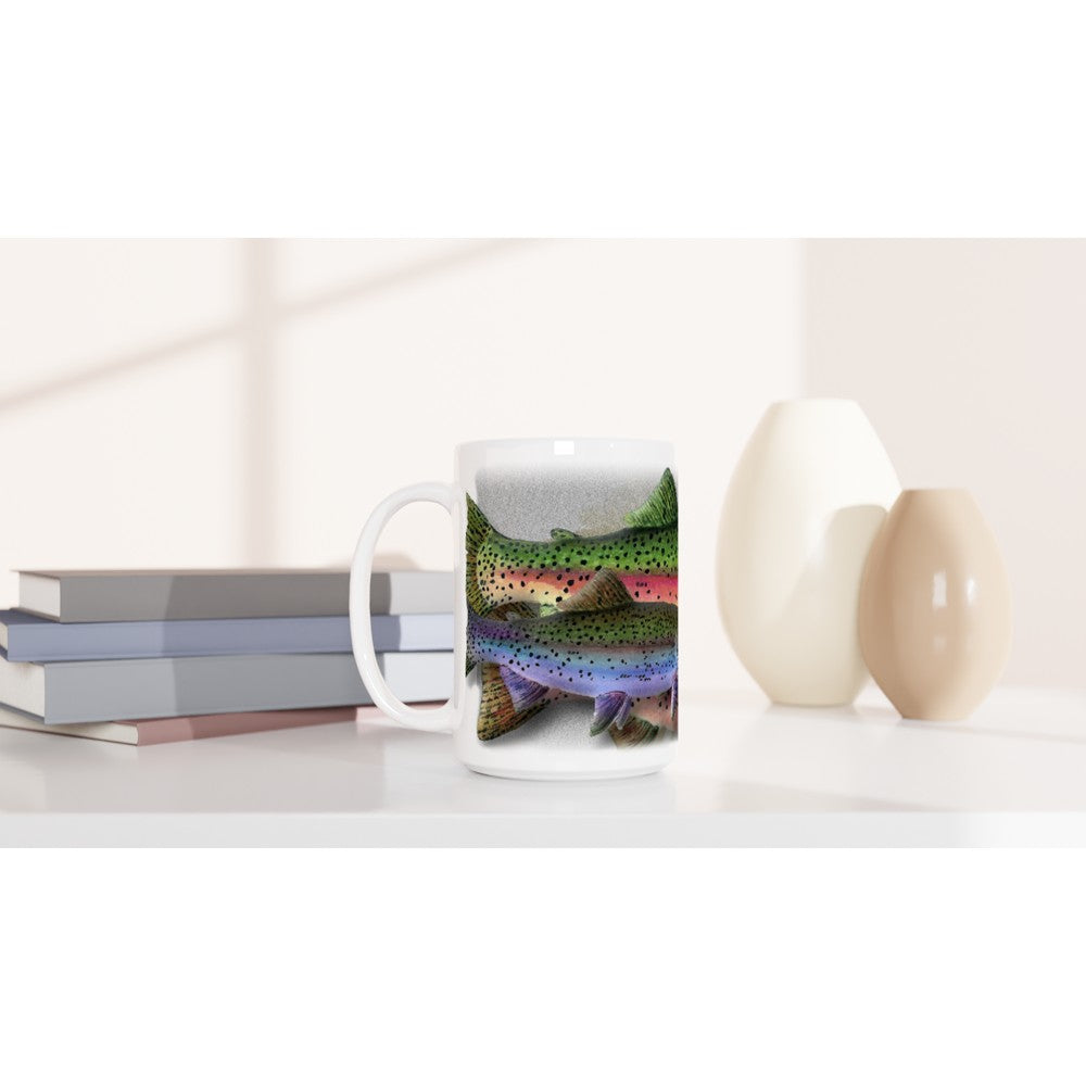 Fine Art Mug "Trout on Many Colors" Trout Mug, Fisherman Mug, Trout Fishing Mug, Fish Coffee Mug, Fishing Gifts For Dad, Fishing Mug For Men
