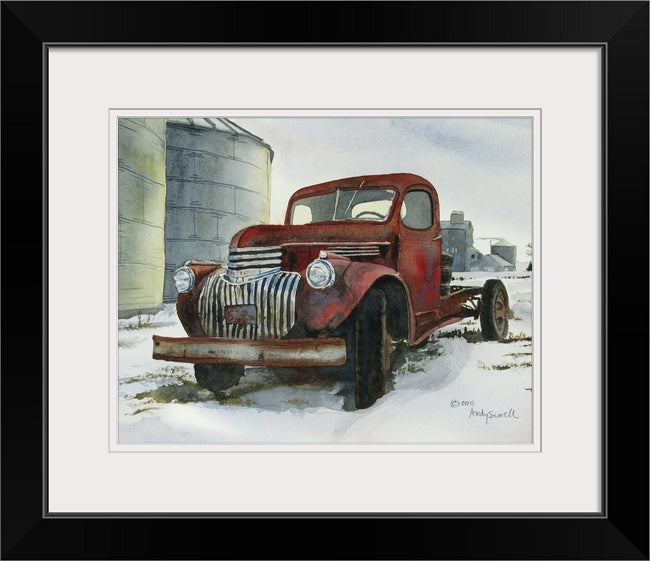 "Ready to Restore" Antique Chevy Truck Art Print - a limited edition s/n canvas or paper print ready to hang from my watercolor
