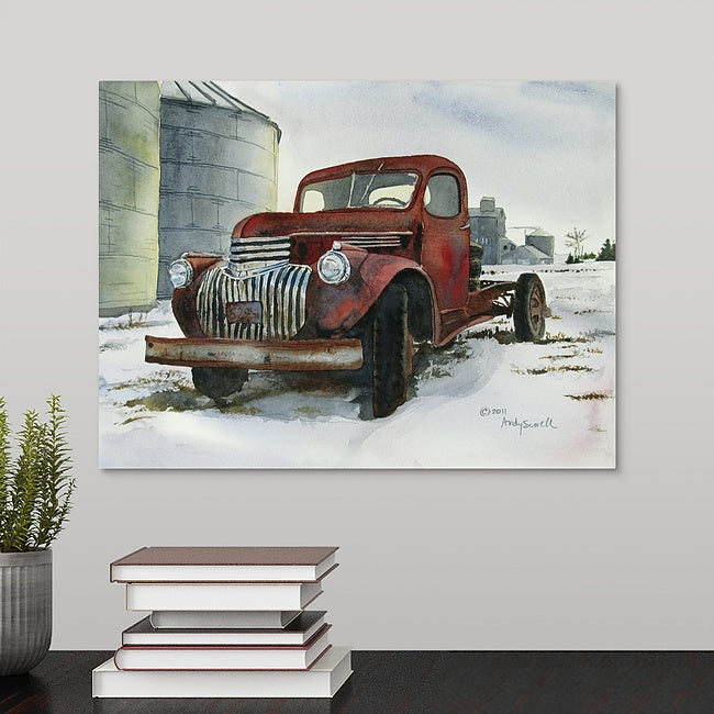 "Ready to Restore" Antique Chevy Truck Art Print - a limited edition s/n canvas or paper print ready to hang from my watercolor