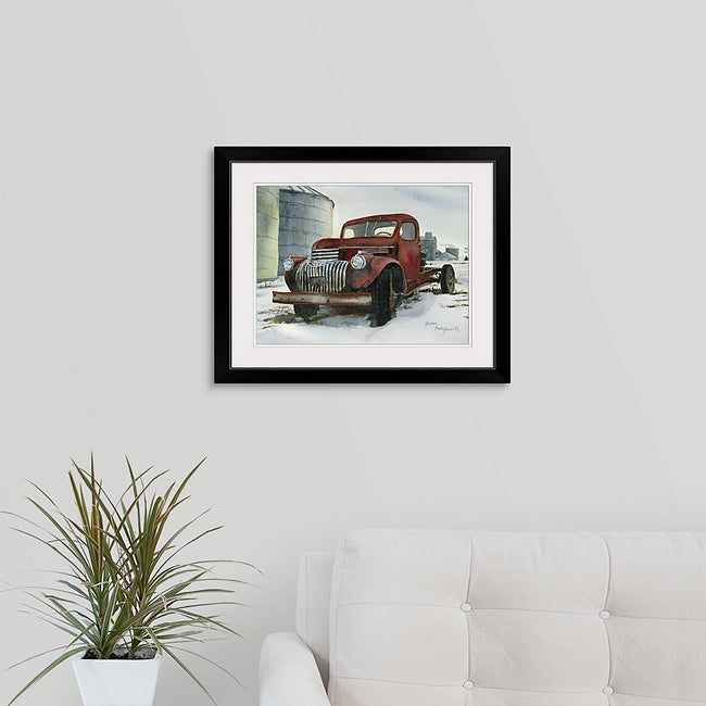"Ready to Restore" Antique Chevy Truck Art Print - a limited edition s/n canvas or paper print ready to hang from my watercolor