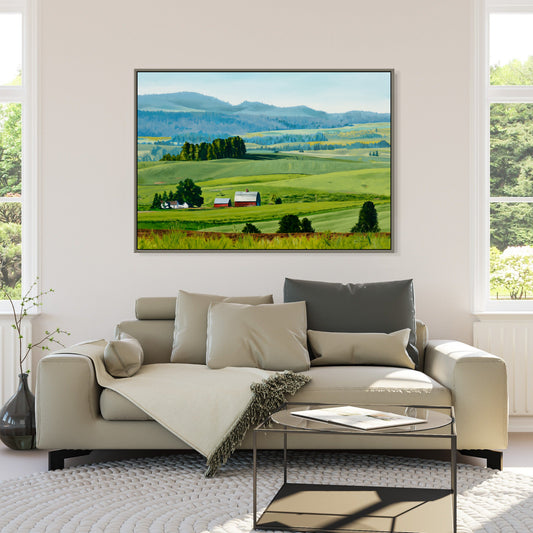 "Palouse Red and Green" 34x48- a giclee reprod. from oil painting of the Northwest Palouse country landscape