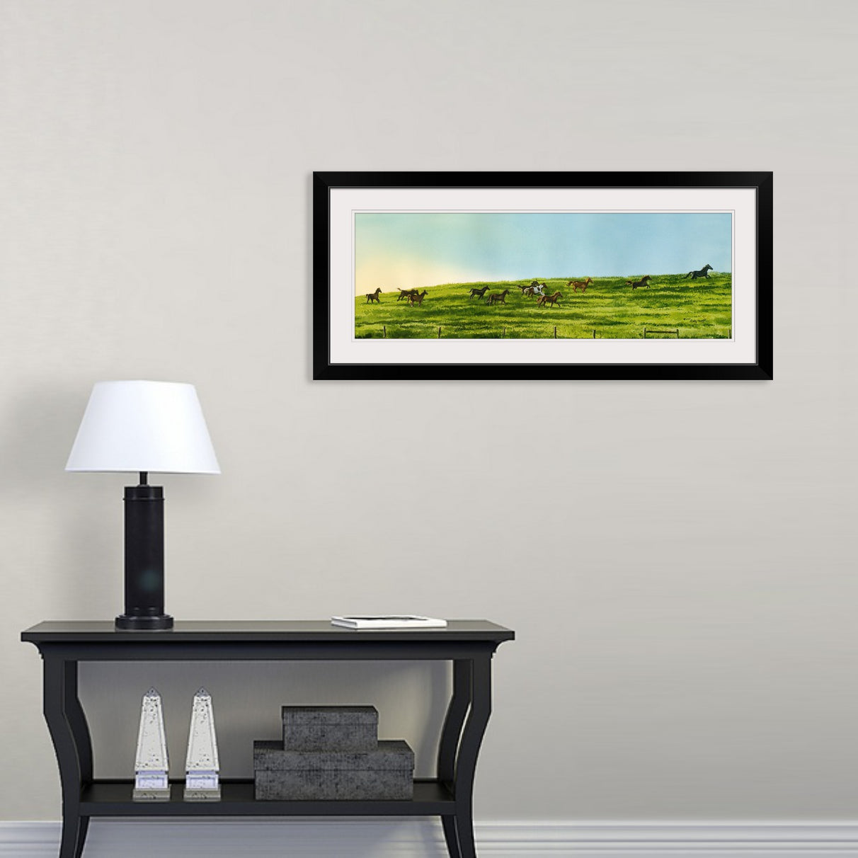 "Run in the Sun" - Original watercolor or Giclée art print of horses on the run.