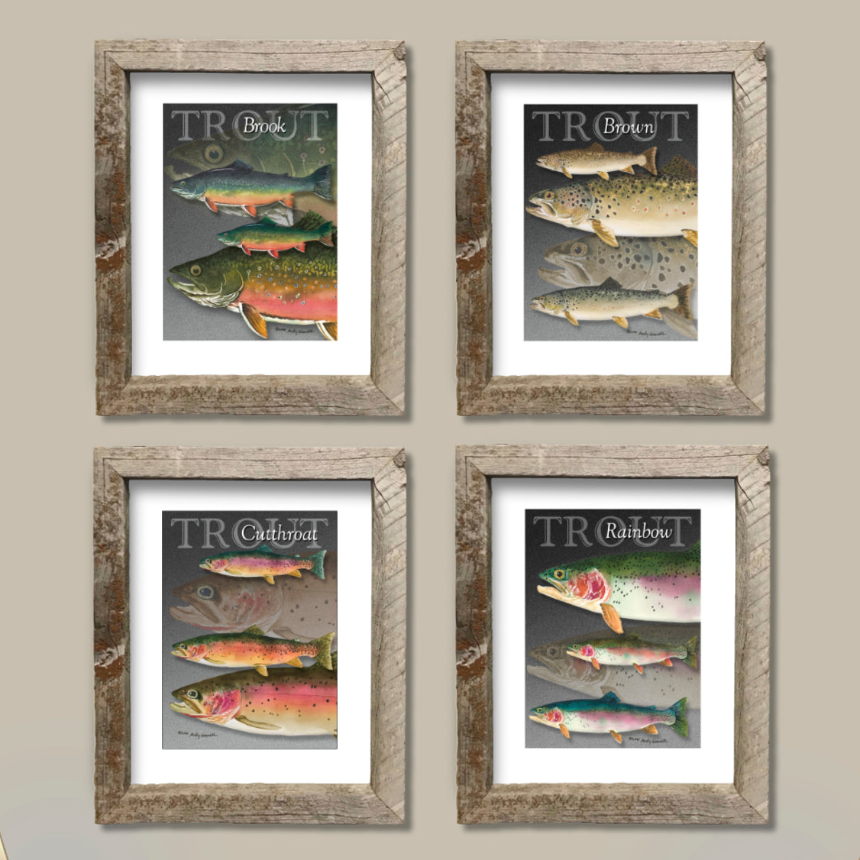 ASC009 "Cutthroat Trout School" ceramic coaster