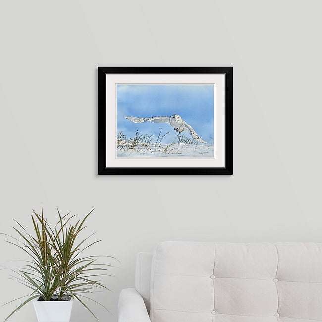 "Snowy Owl Swoop" watercolor giclee reprod. ltd. ed. s/n print
