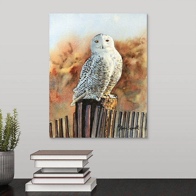 "The Snowy Owl" watercolor giclee reprod. signed ed. print