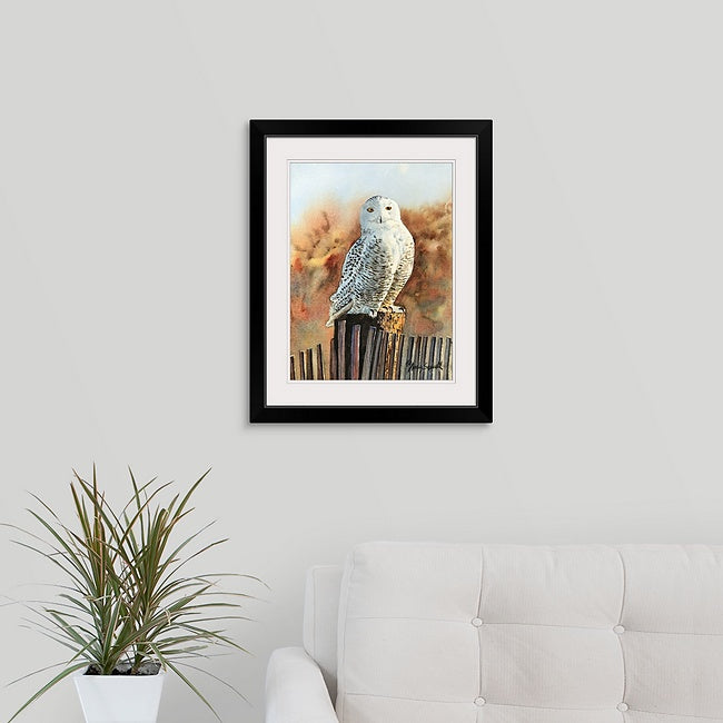 "The Snowy Owl" watercolor giclee reprod. signed ed. print