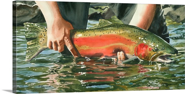 "Colors of the River" (Steelhead) - a ltd. edition s/n giclee art print from an original watercolor of the fabulous Steelhead (see video below)