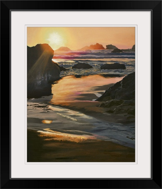 "Sunset Surf" - 30"x46" an Original oil painting, or ltd. edition Giclee reprod.