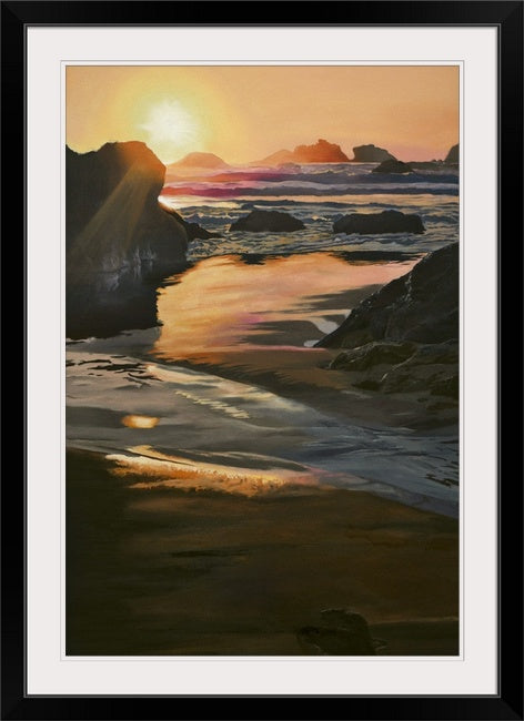"Sunset Surf" - 30"x46" an Original oil painting, or ltd. edition Giclee reprod.
