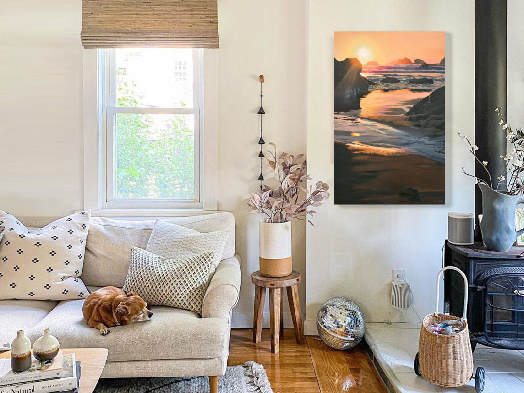 "Sunset Surf" - 30"x46" an Original oil painting, or ltd. edition Giclee reprod.
