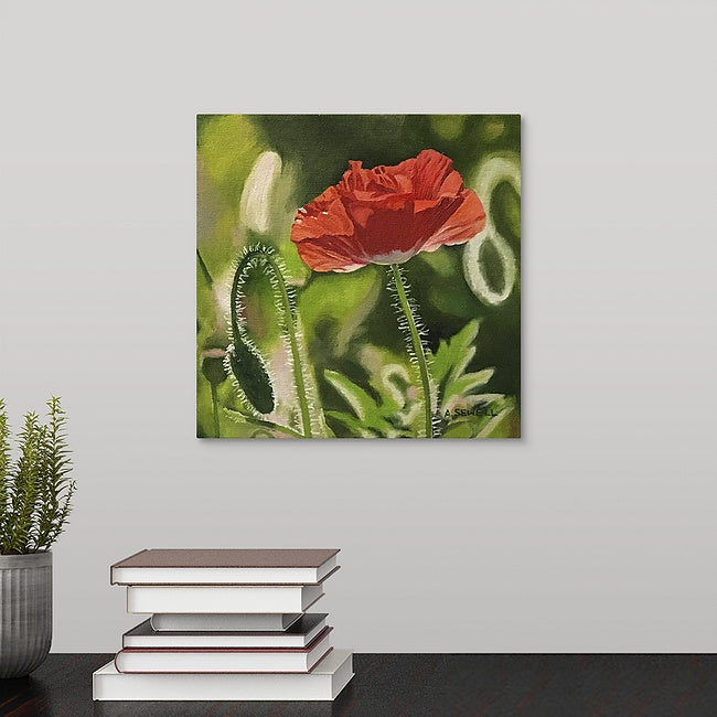 "Poppy Triplets - Red" - 10"x10" Original oil painting or signed Giclee art print.