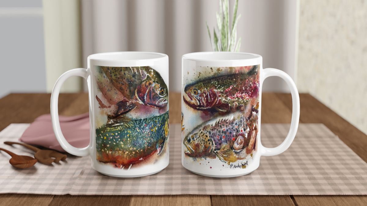 "Splashy Trout Grand Slam" 15oz Ceramic Mug
