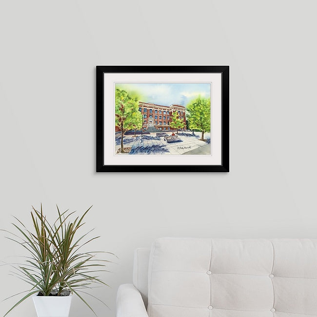 "University Springtime" WSU Wilson-Short Hall, a signed edition art print from watercolor