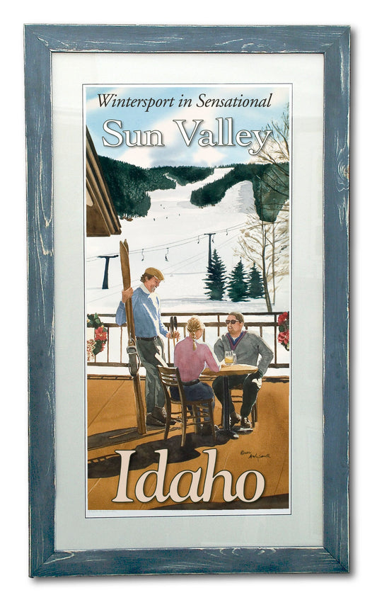 Vintage Look Ski Poster/Print "Wintersport Sun Valley" from Original watercolor