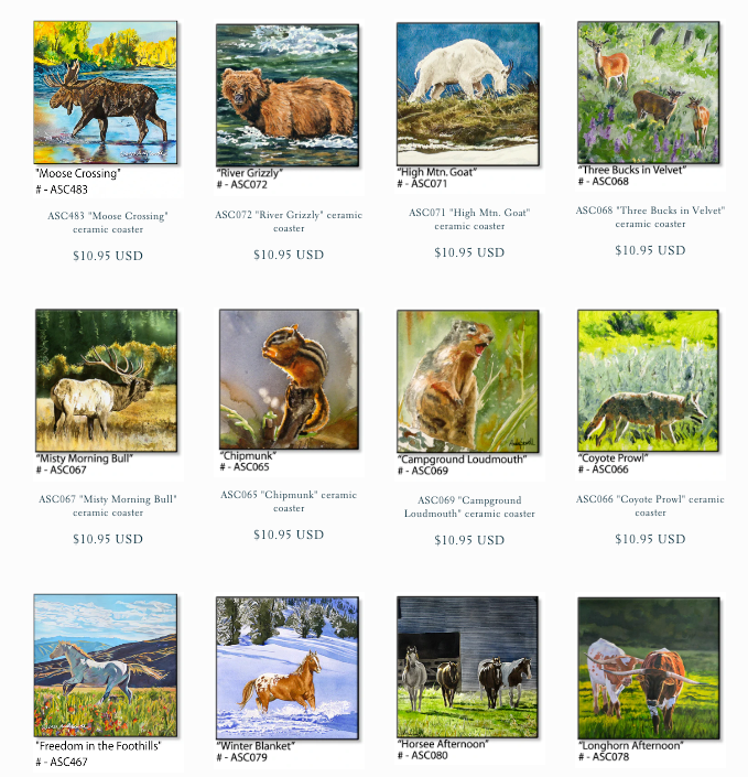 Coasters: Animals ~ Big Game/Horses/Cows