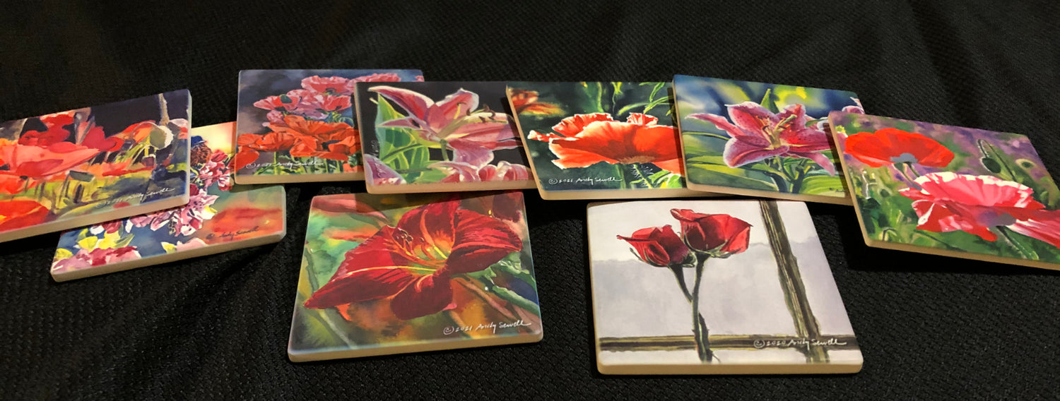 Coasters in Red