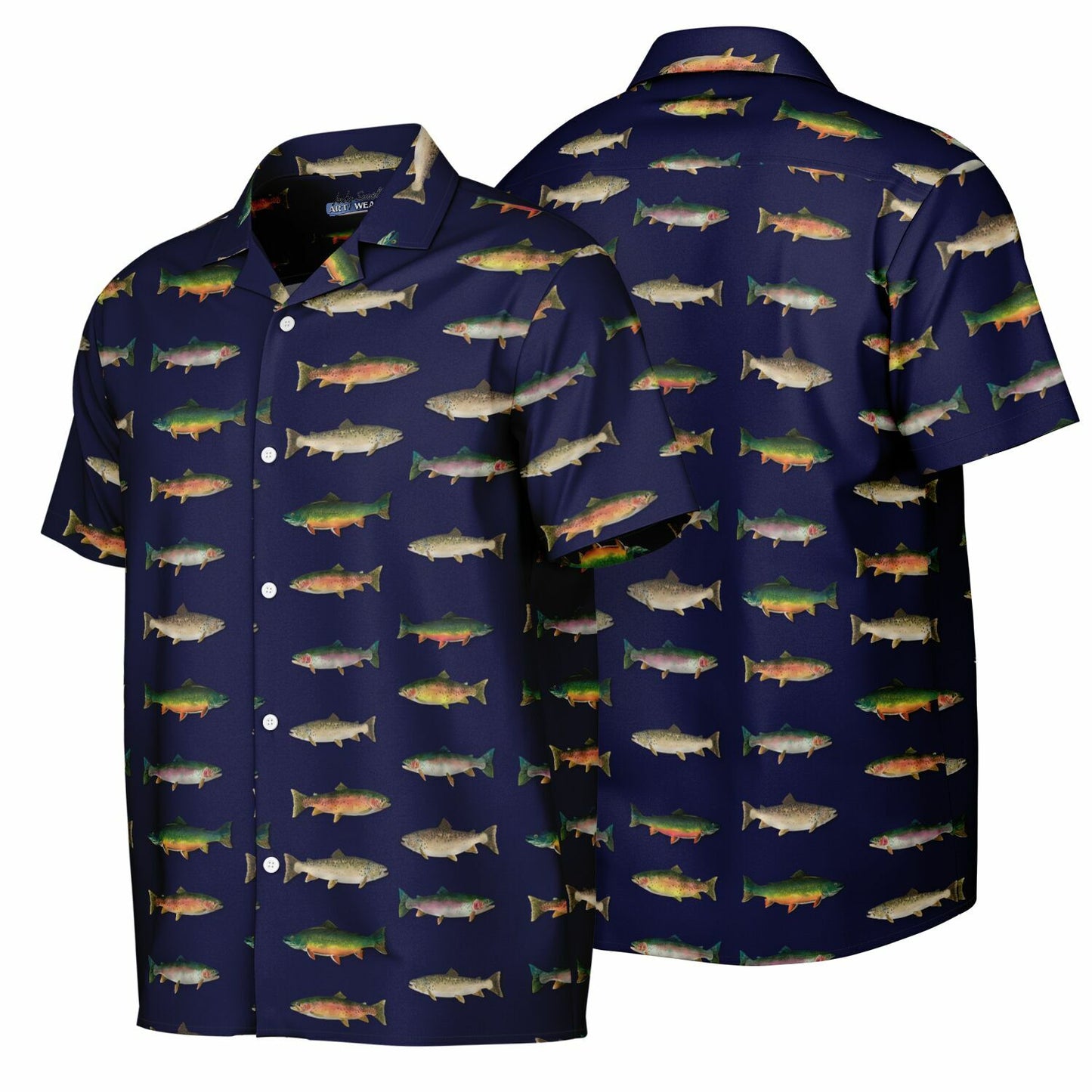 "Grand Slam of Trout" Navy Hawaiian shirt