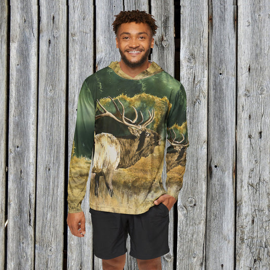 Outdoor Sun Sports Hoodie - from Andy Sewell's Original Watercolor Painting "Misty Morning Bull"