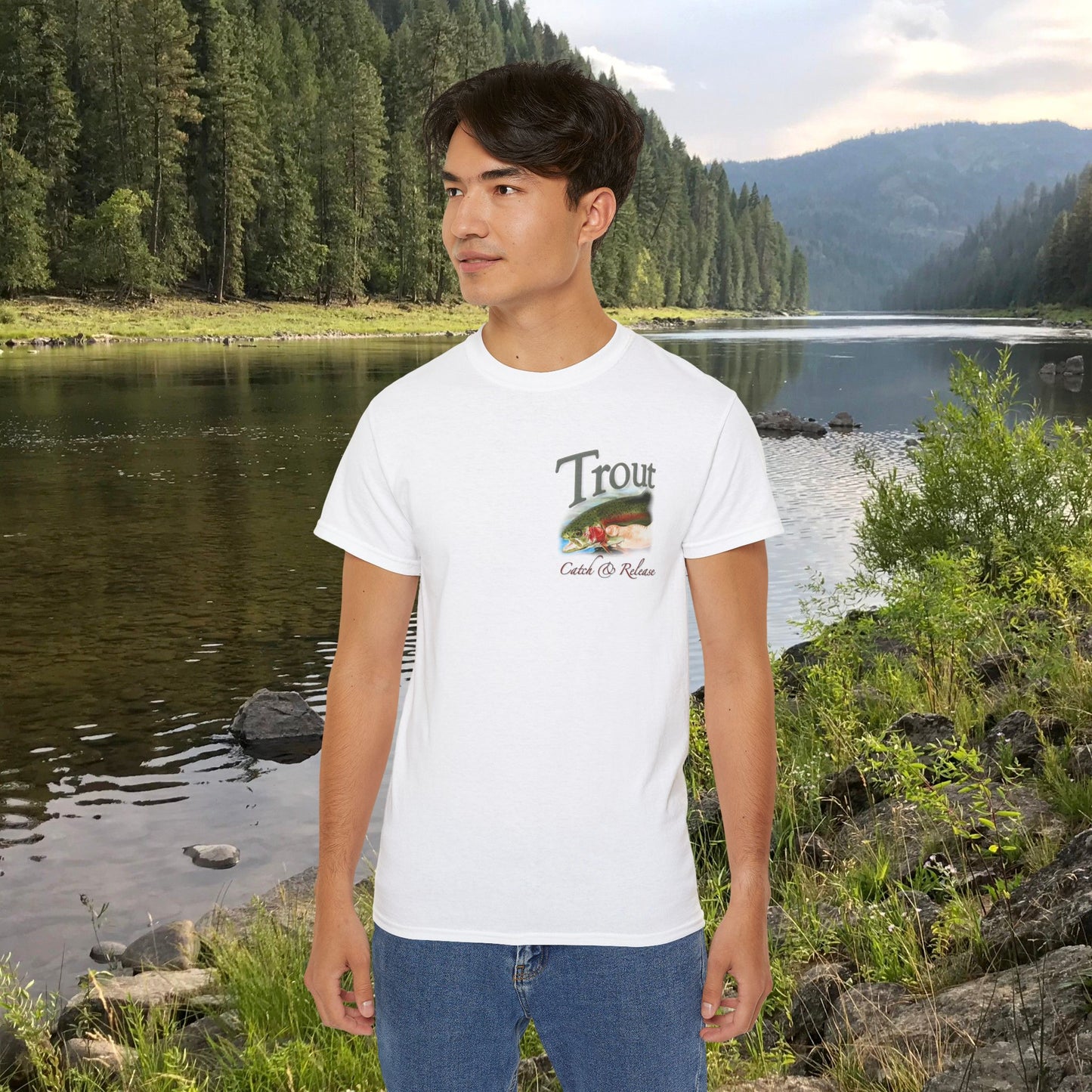 "Catch and Release Trout" on an Ultra Cotton Tee (printing on front & back)