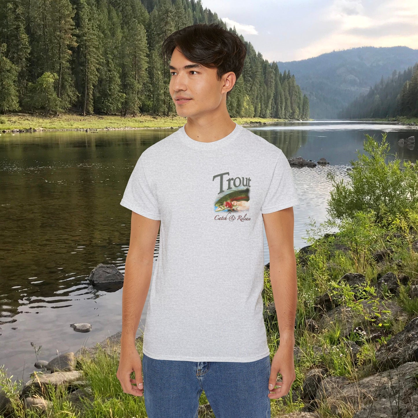 "Catch and Release Trout" on an Ultra Cotton Tee (printing on front & back)
