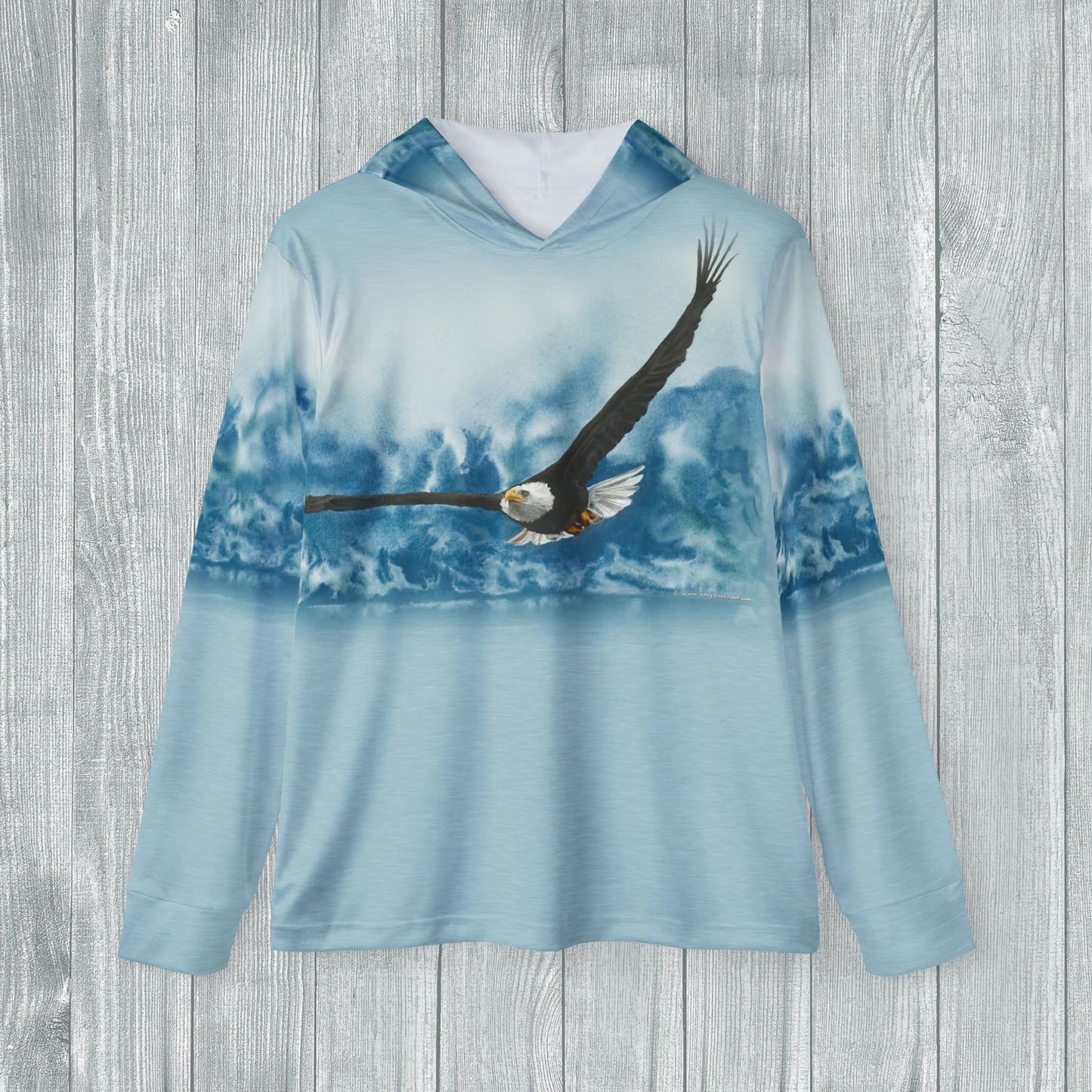 Sports Hoodie with Bald Eagle Painting