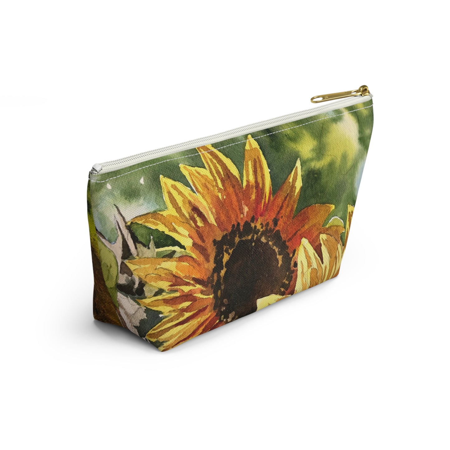 "Sunflowers" Accessory Pouch w T-bottom