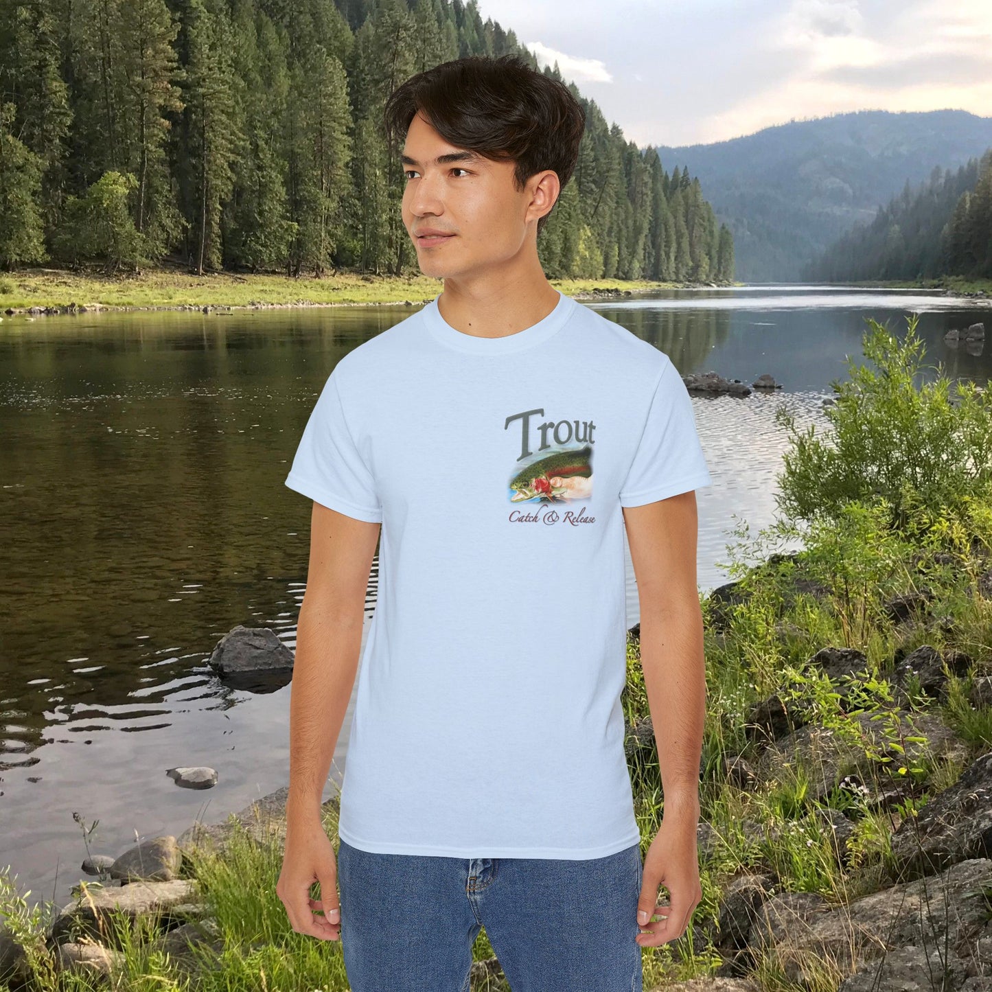 "Catch and Release Trout" on an Ultra Cotton Tee (printing on front & back)