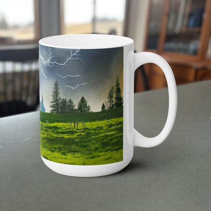 Fine Art Mug "Gathering before the Storm" (Freeze Church), 15 oz. Coffee Mug