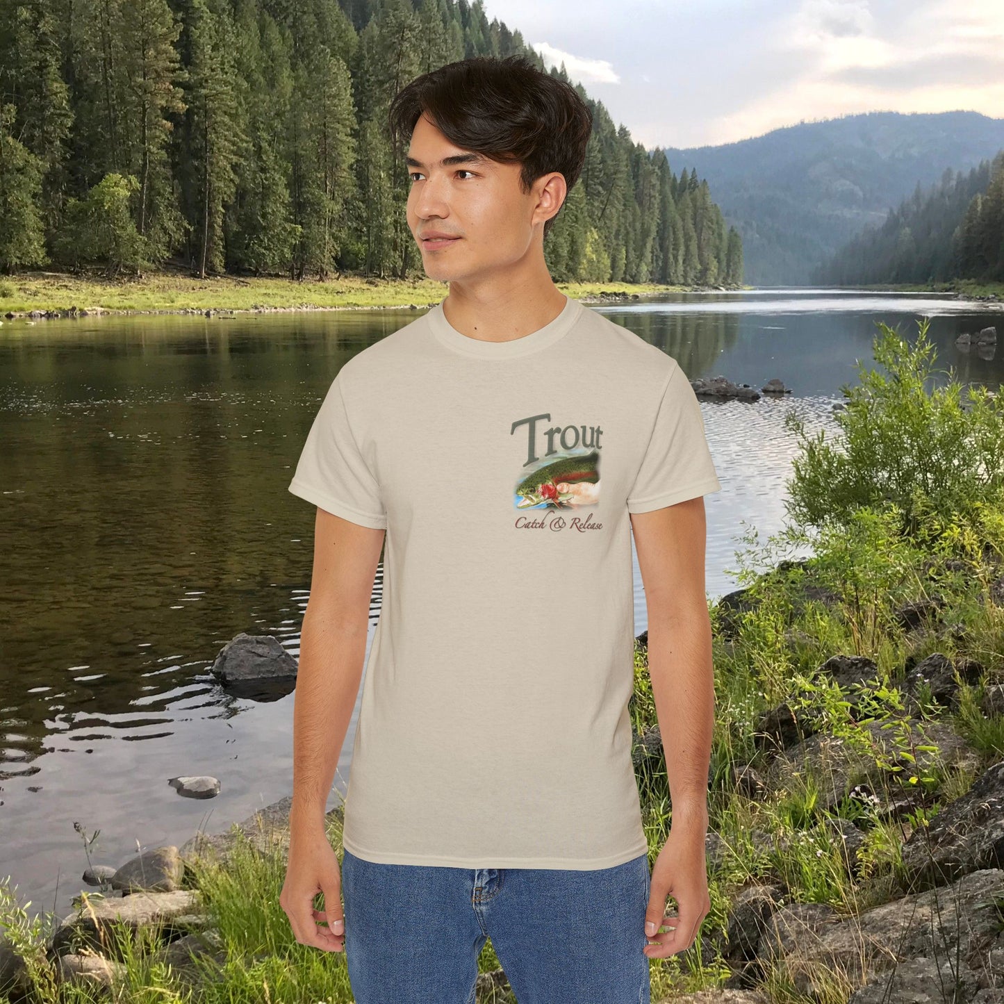 "Catch and Release Trout" on an Ultra Cotton Tee (printing on front & back)