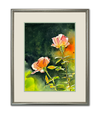 "Rose Duet" - 12x16 Original watercolor or signed edition giclee art print